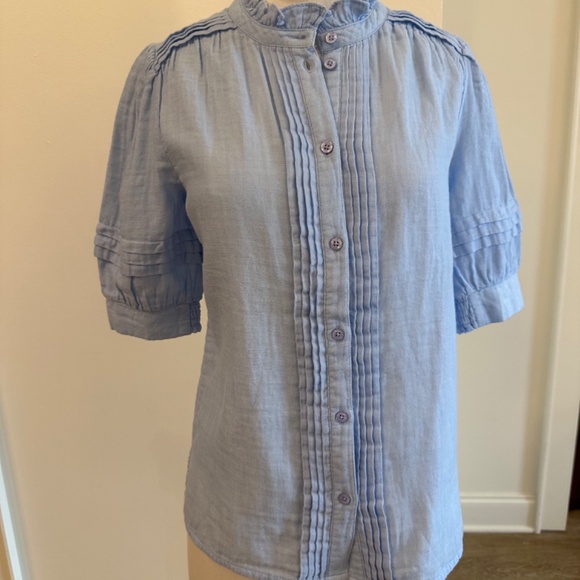 ME+EM light blue button down blouse, size US 2, NEVER WORN - Picture 2 of 2